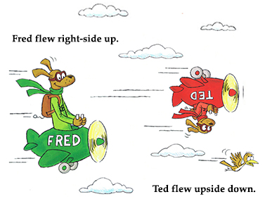 Fred and Ted Like to Fly illustration